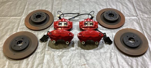 2023-2025 Nissan Z Performance Akebono Brake Calipers w/ Rotors / Red / Set of 4 / 6k NZ001