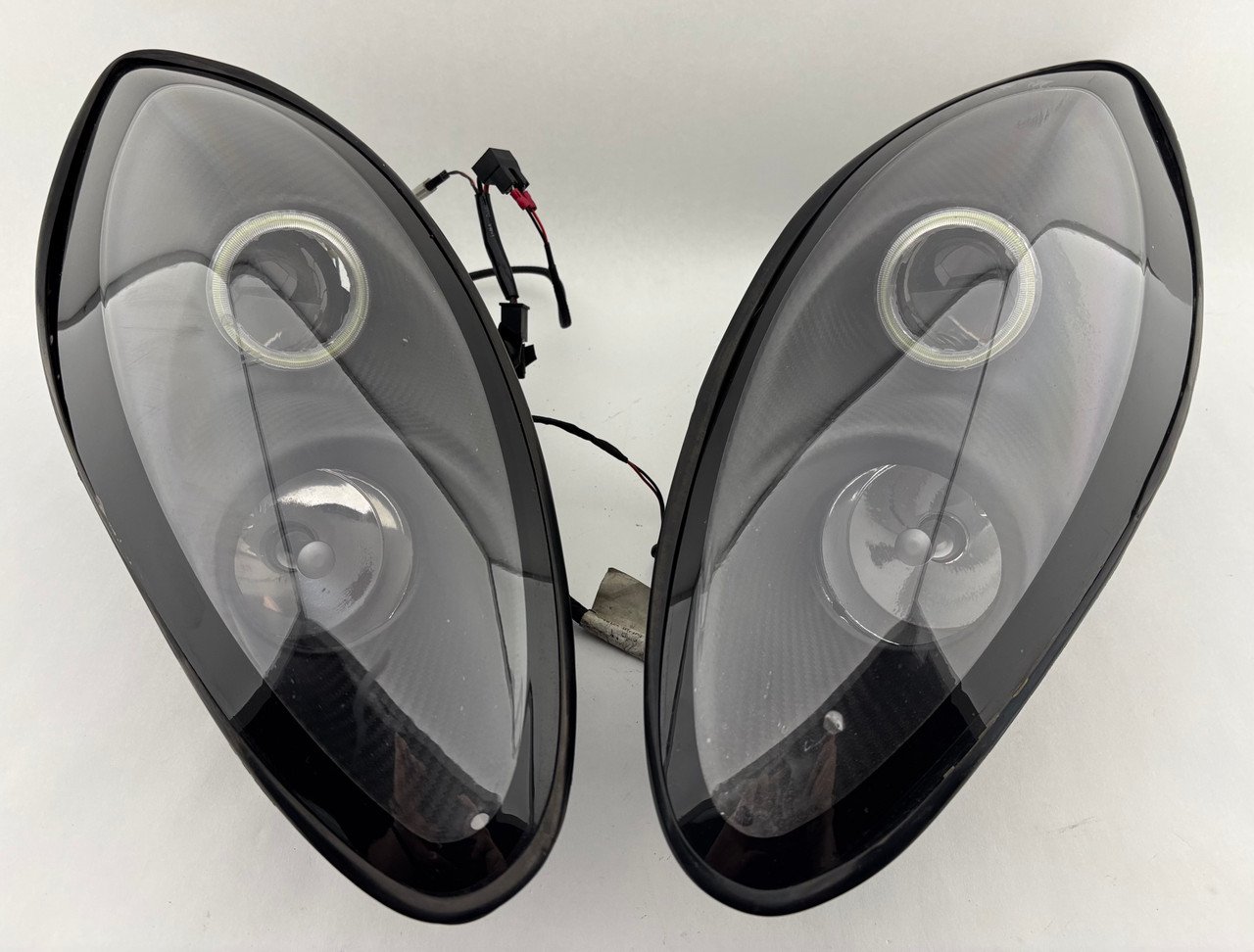 2005-2006 Lotus Elise Exige Modified Headlights w/ Projectors / LED Halo DRL / Carbon Fiber Housing / LEL02