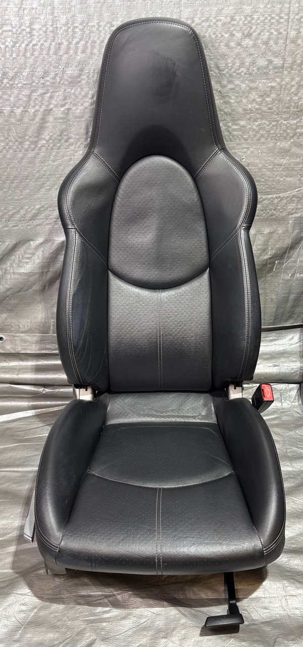 2005-2012 Porsche 997 911 / 987 Boxster / Cayman Black Leather Hard Back Sport Seats / Pair / 2 Way Power / P7009 - Image 11