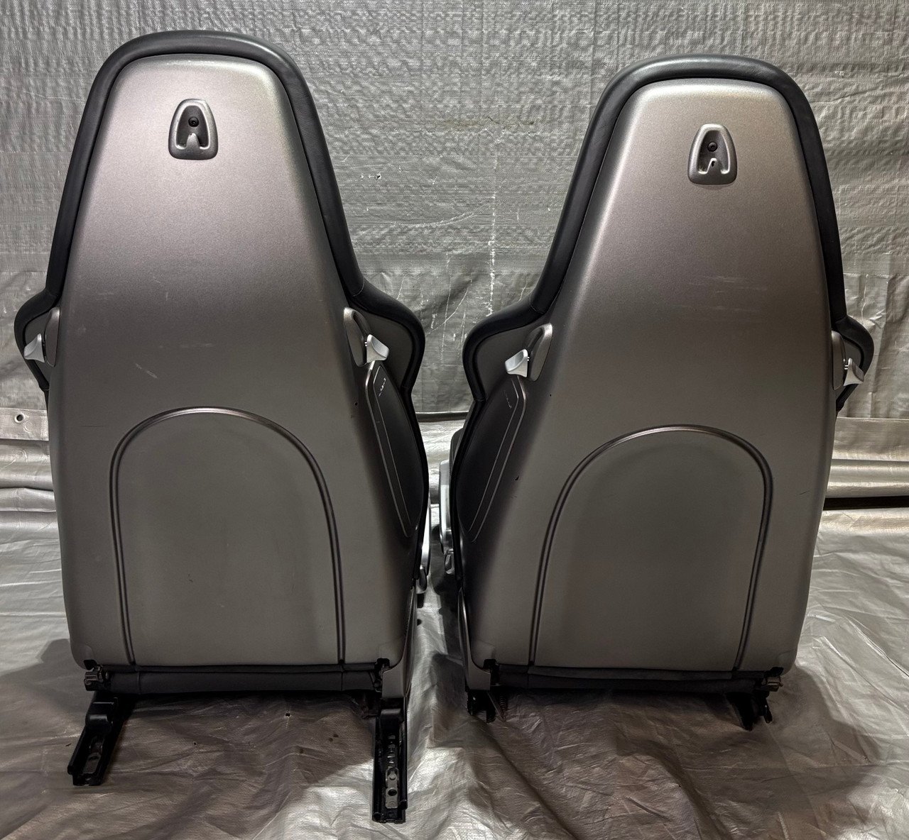2005-2012 Porsche 997 911 / 987 Boxster / Cayman Black Leather Hard Back Sport Seats / Pair / 2 Way Power / P7009 - Image 14